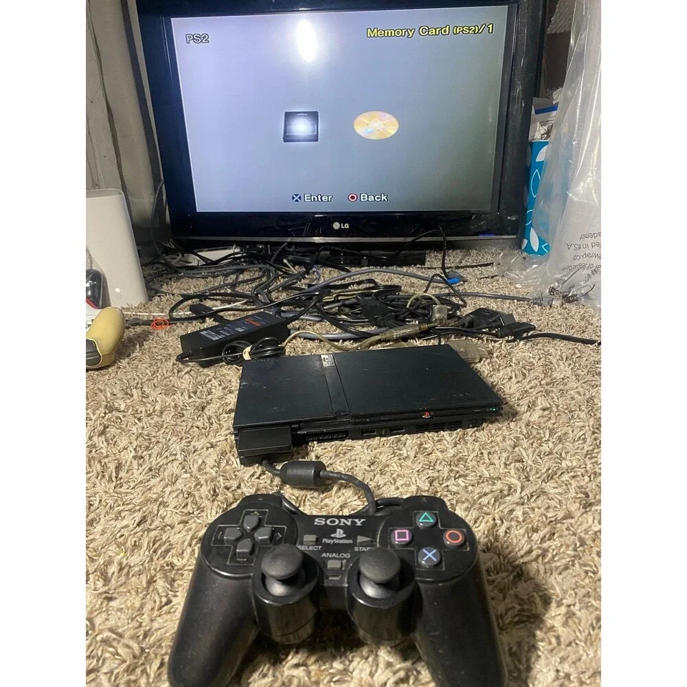 Playstation 2 PS2 Slim Console With Sony Memory Card & Sony Controller complete